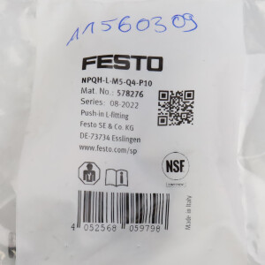 Festo L-Steckverschraubung NPQH-L-M5-Q4-P10 578276 (10Stk.) OVP