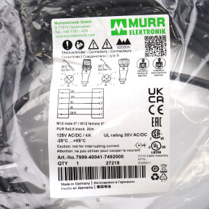 MURR ELEKTRONIK Verbindungsleitung M12 St. M12 Bu. 7999-40041-7492000 OVP