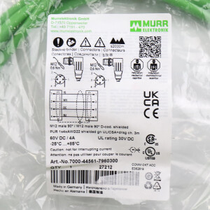 MURR ELEKTRONIK Verbindungskabel M12 St. M12 St. 7000-44561-7960300 OVP
