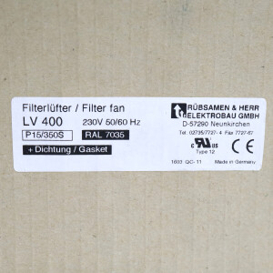 Rübsamen & Herr Filterlüfter LV400 230V 50/60Hz OVP