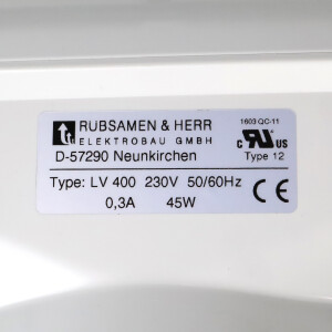 Rübsamen & Herr Filterlüfter LV400 230V 50/60Hz OVP