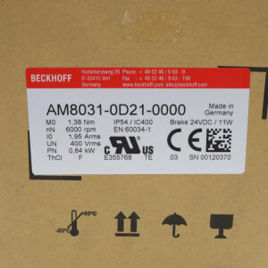Beckhoff Servomotor AM8031-0D21-0000 0,84kW OVP