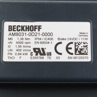 Beckhoff Servomotor AM8031-0D21-0000 0,84kW OVP