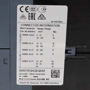 Siemens Leistungsschalter 3VA2110-5HL36-0AA0 OVP