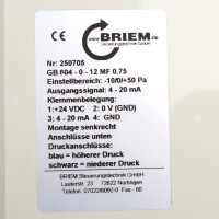 Briem Differenzdruckmessgerät GB 604-0-12 MF 0.75 250705 OVP