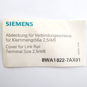 Siemens Abdeckung 8WA1822-7AX01 (18Stk.) NOV