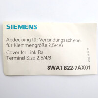 Siemens Abdeckung 8WA1822-7AX01 (18Stk.) NOV