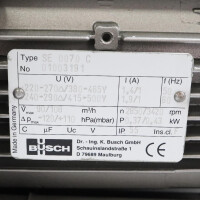 Busch Seitenkanalverdichter SE 0070 C 01003191 90/108 m³/h GEB