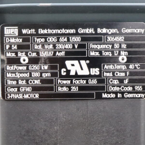 WEG Getriebemotor ODG 654 T/500 i=25:1 NOV
