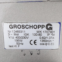 Groschopp Getriebemotor IGK 100-80 WK1707901 + VE40-D-R-S i=25 NOV