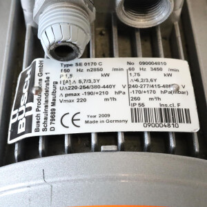 Busch Seitenkanalverdichter SE 0170 C 220/260 m³/h GEB