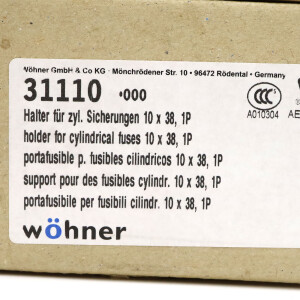 Wöhner Halter f. zylindrische Sicherungen 31110 (4Stk.) OVP