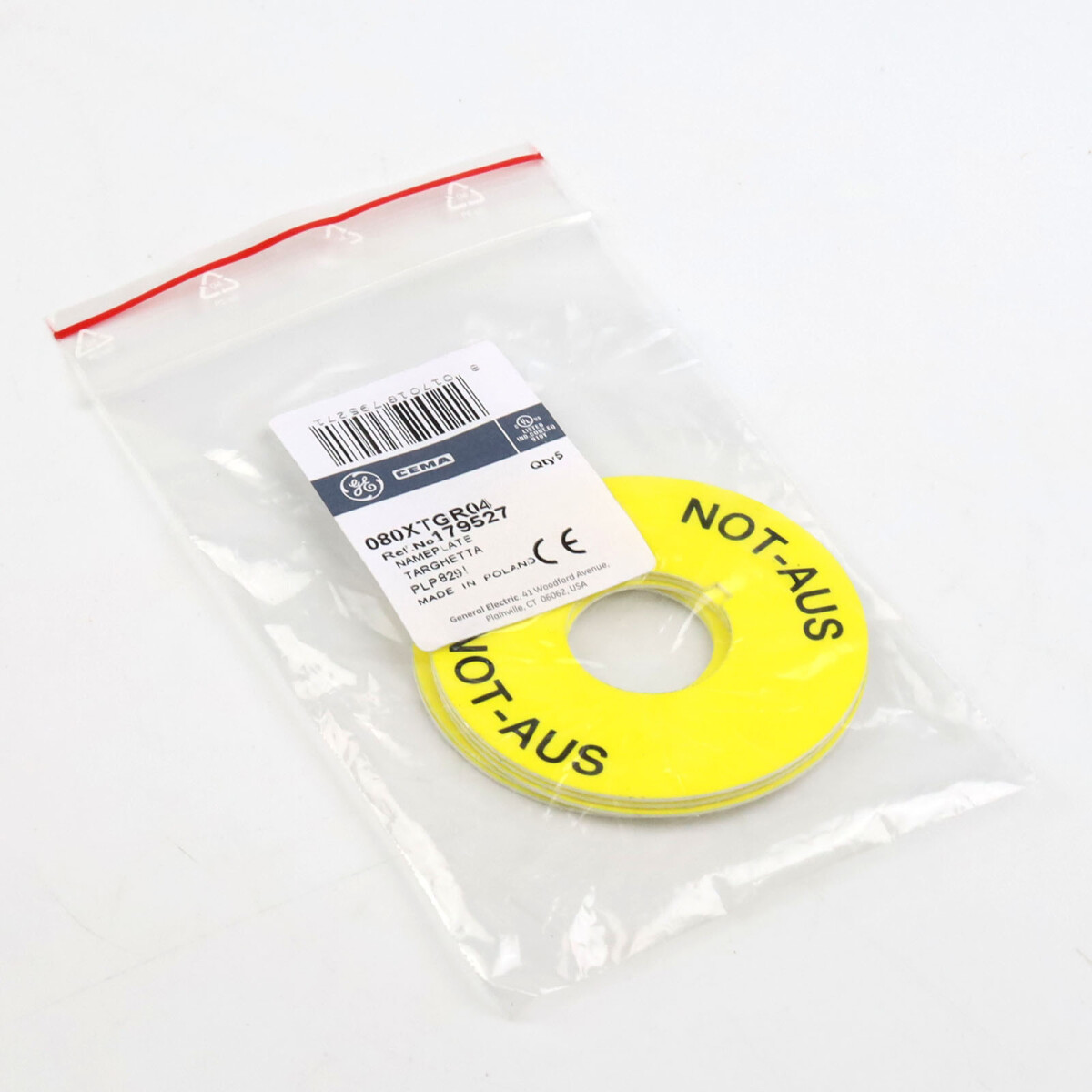 General Electric Not-AUS-Platte 080XTGR04 179527 (5Stk.) OVP
