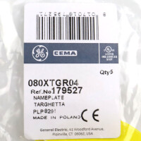 General Electric Not-AUS-Platte 080XTGR04 179527 (5Stk.) OVP