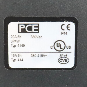 PCE CEE-Anbausteckdose 4149-6f8 20A 3P4W 6h NOV