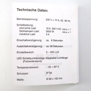 Sesam Dämmerungsschalter EDS98 OVP