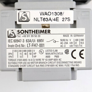 Sontheimer Lasttrennschalter WAO1308/NLZ63A/4E 27S OVP
