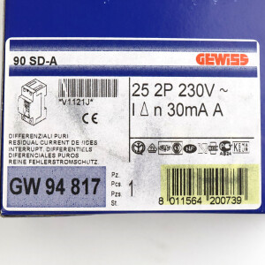 GEWISS Fehlerstromschutzschalter GW94817 OVP