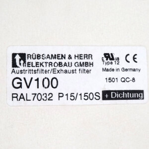 Rübsamen & Herr Austrittsfilter GV100 OVP