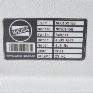 Weiss GmbH Rundschalttisch NC0150TBB GEB
