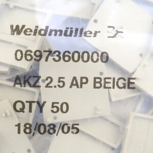 Weidmüller Abschlussplatte AP AKZ2.5 0697360000 (50Stk.) OVP