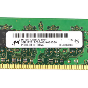 Micron Arbeitsspeicher DDR2 2GB 2RX8 PC2-6400U-666-13-E0 MT16HTF25664AZ-800H1 GEB