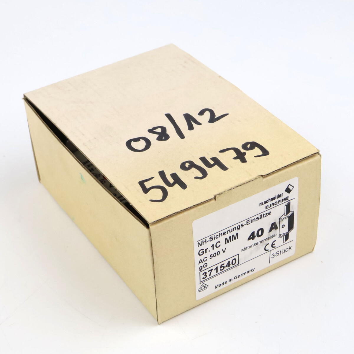 M.Schneider Sicherungseinsatz NH-1 Gr.1C MM 40A 371540 (3Stk