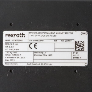 Rexroth Servomotor SF-A4.0125.015-10.050 1070076549 NOV