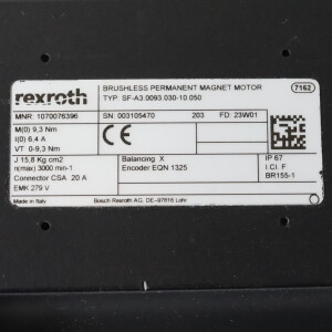 Rexroth Servomotor SF-A3.0093.030-10.050 1070076396 NOV