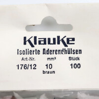 Klauke Aderendhülsen 176/12 Braun (100Stk.) OVP