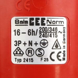 BALS CEE-Wandstecker Typ 2415 16A-6h NOV