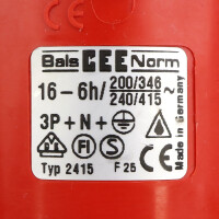 BALS CEE-Wandstecker Typ 2415 16A-6h NOV