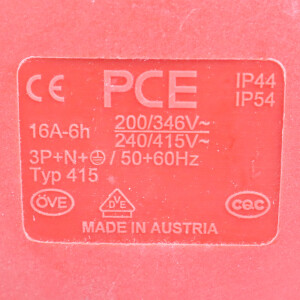 PCE CEE-Anbausteckdose schräg Typ 415 16A-6h NOV