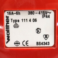 Walther Wandgerätestecker Typ 111 4 06 16A-6h NOV