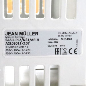 Jean Müller Lasttrennschalter SASIL-PL2/N31/AR-H/1W400-1S/SKL A2L03011K107 OVP