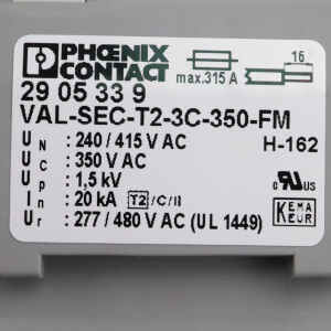 Phoenix Contact Überspannungsableiter VAL-SEC-T2-3C-350-FM 2905339 OVP