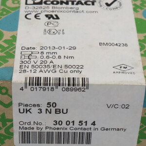 Phoenix Contact Durchgangsklemme UK 3 N BU 3001514 (50Stk.) SIE