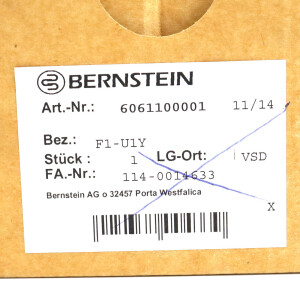 BERNSTEIN Fußschalter F1-U1Y 6061100001 OVP