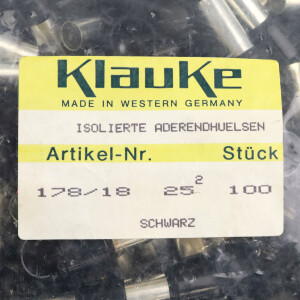 Klauke Aderendhülsen 178/18 Schwarz (100Stk.) OVP