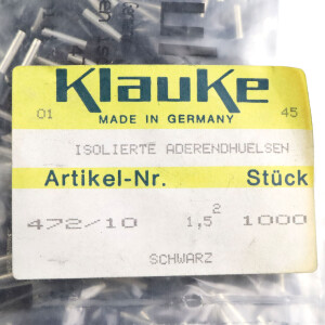Klauke Aderendhülsen 472/10 Schwarz (1000Stk.) OVP