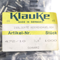 Klauke Aderendhülsen 472/10 Schwarz (1000Stk.) OVP