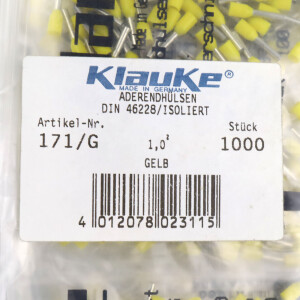 Klauke Aderendhülsen 171/G Gelb (1000Stk.) OVP