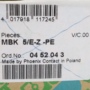 Phoenix Contact Reihenklemme MBK 5/E-Z-PE 0452043 (20Stk.) OVP