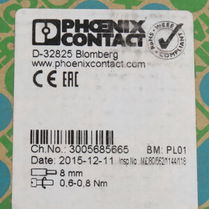 Phoenix Contact Reihenklemme MBK 5/E-Z-PE 0452043 (20Stk.) OVP