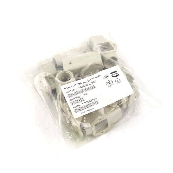 Harting Sockelgehäuse Han 3A-ASG-QB-M20 19200030220 (10Stk.) OVP