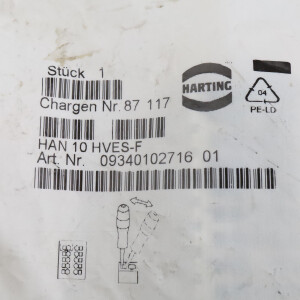 Harting Einsatz Han 10HVES-F 09340102716 OVP