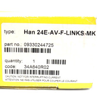 Harting Einsatz Han 24E-AV-F-LINKS-MK 09330244725 OVP