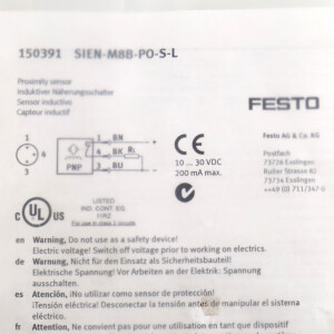 Festo Näherungsschalter SIEN-M8B-PO-S-L 150391 OVP