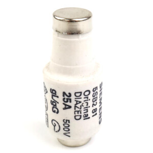 Siemens Diazed Sicherungseinsätze DII 25A 5SB281 (5Stk.) OVP