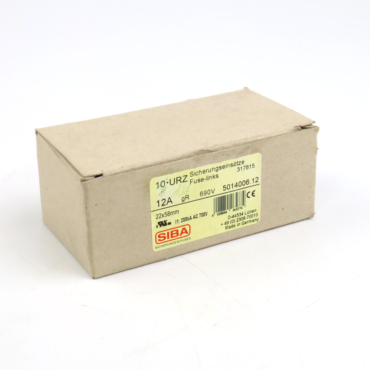 SIBA Sicherungseinsatz 5014006.12 12A 690V (10Stk.) OVP